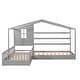 preview thumbnail 11 of 29, Nestfair Twin Size House Bed with Fence and Slatted Frame