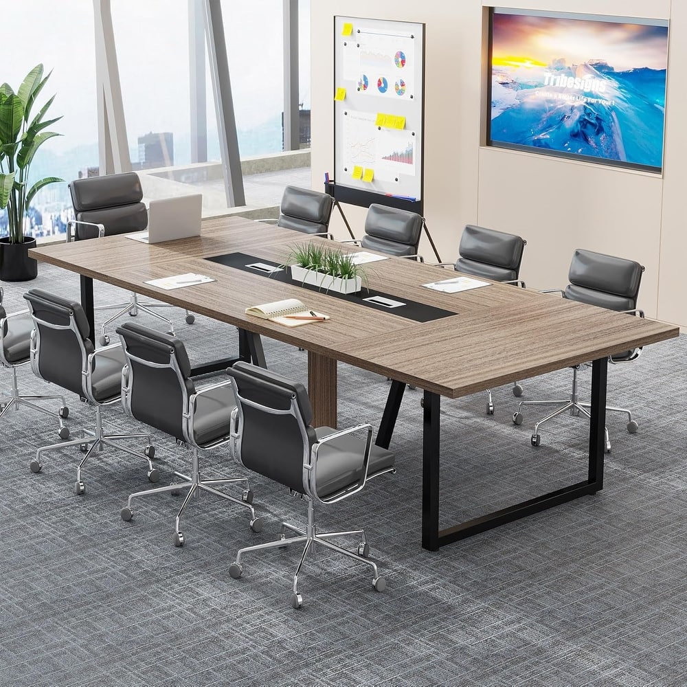 8FT Conference Table, Large Meeting Table for 10 People, Easy Assembly