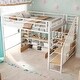 preview thumbnail 2 of 29, Multifunctional Storage Design Loft Bed with Low Table,Full Size Heavy Duty Metal Loft Bed for Kids,Students