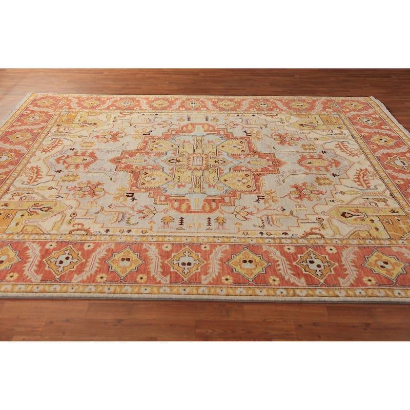 Heriz Serapi Vegetable Dye Area Rug Handmade Wool Carpet - 8'0"x 10'2"
