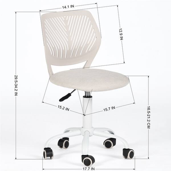dimension image slide 12 of 14, Homy Casa Armless Office Task Chair