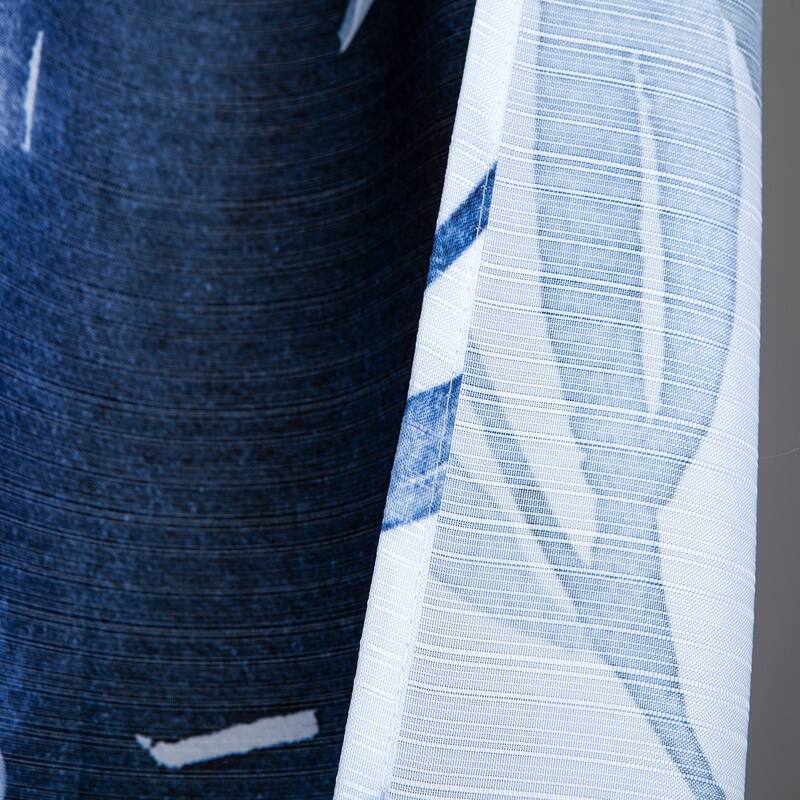 Dainty Home Blue Florals Printed Fabric 3D Designed Textured Fabric Shower Curtain 70" x 72"