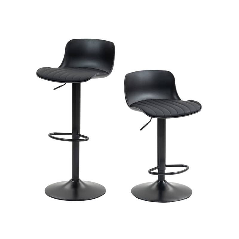 Adjustable Swivel Bar Stools Set of 2 - Modern Counter Height Kitchen Island Chairs with Back Support