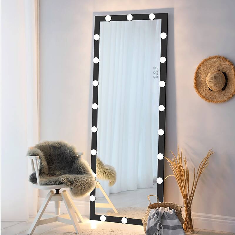 63 Inch Rectangular Framed Dimmable Wall Mounted LED Full Length Mirror