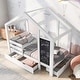 preview thumbnail 1 of 4, Twin Size House Bed with Blackboard and Drawers, Two assembly options