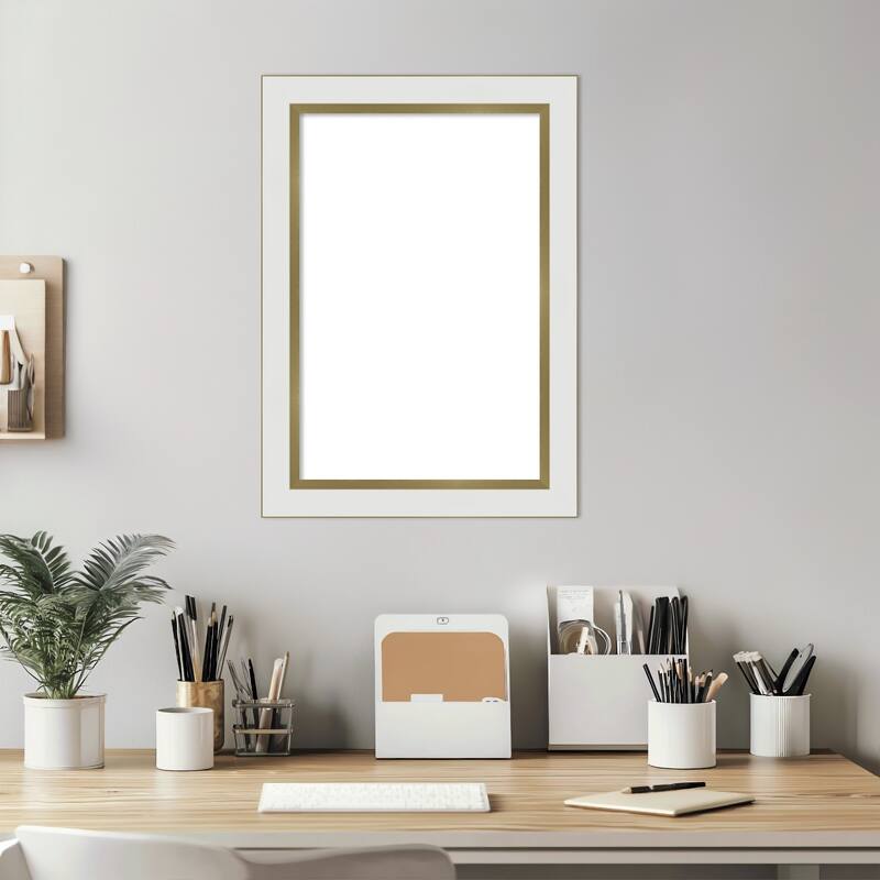 Amanti Art Eva Black Silver Narrow Framed Dry Erase Magnetic Board