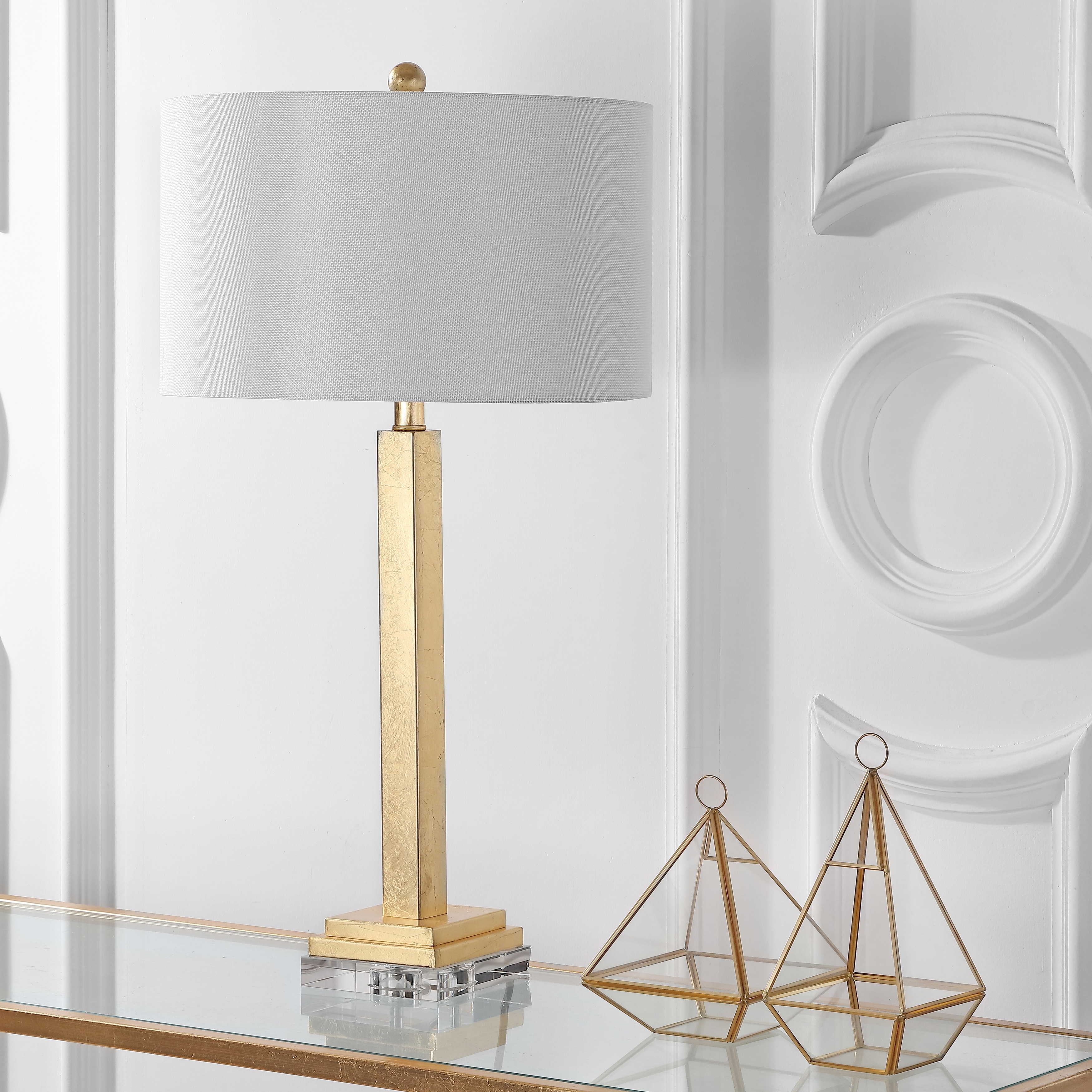 SAFAVIEH Lighting Chasity 30-inch Crystal Base Table Lamp (Set of 2) - 16"x16"x30" - 16Wx16Dx30H
