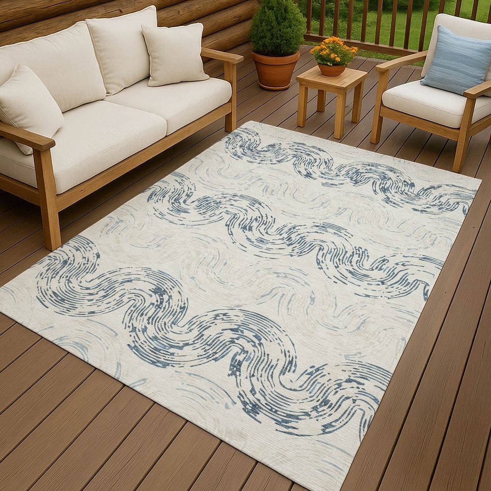 Machine Washable Indoor/ Outdoor Modern Ari Chantille Rug