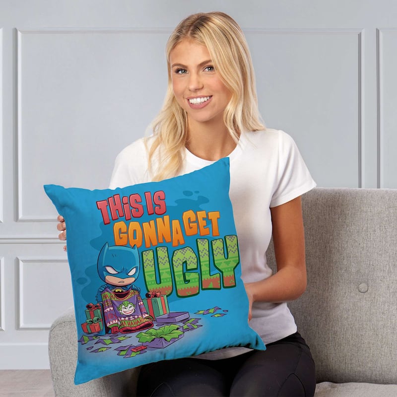 Warner Bros DC Justice League It's Gonna Get Ugly 18 Inch Throw Pillow