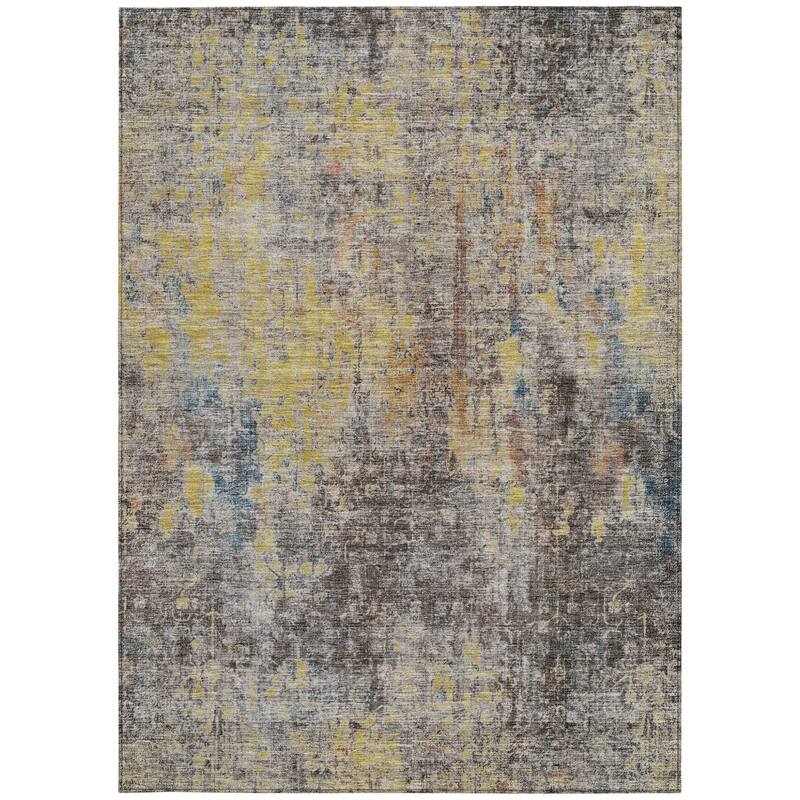 HomeRoots Abstract Transitional Rectangle Outdoor Rug