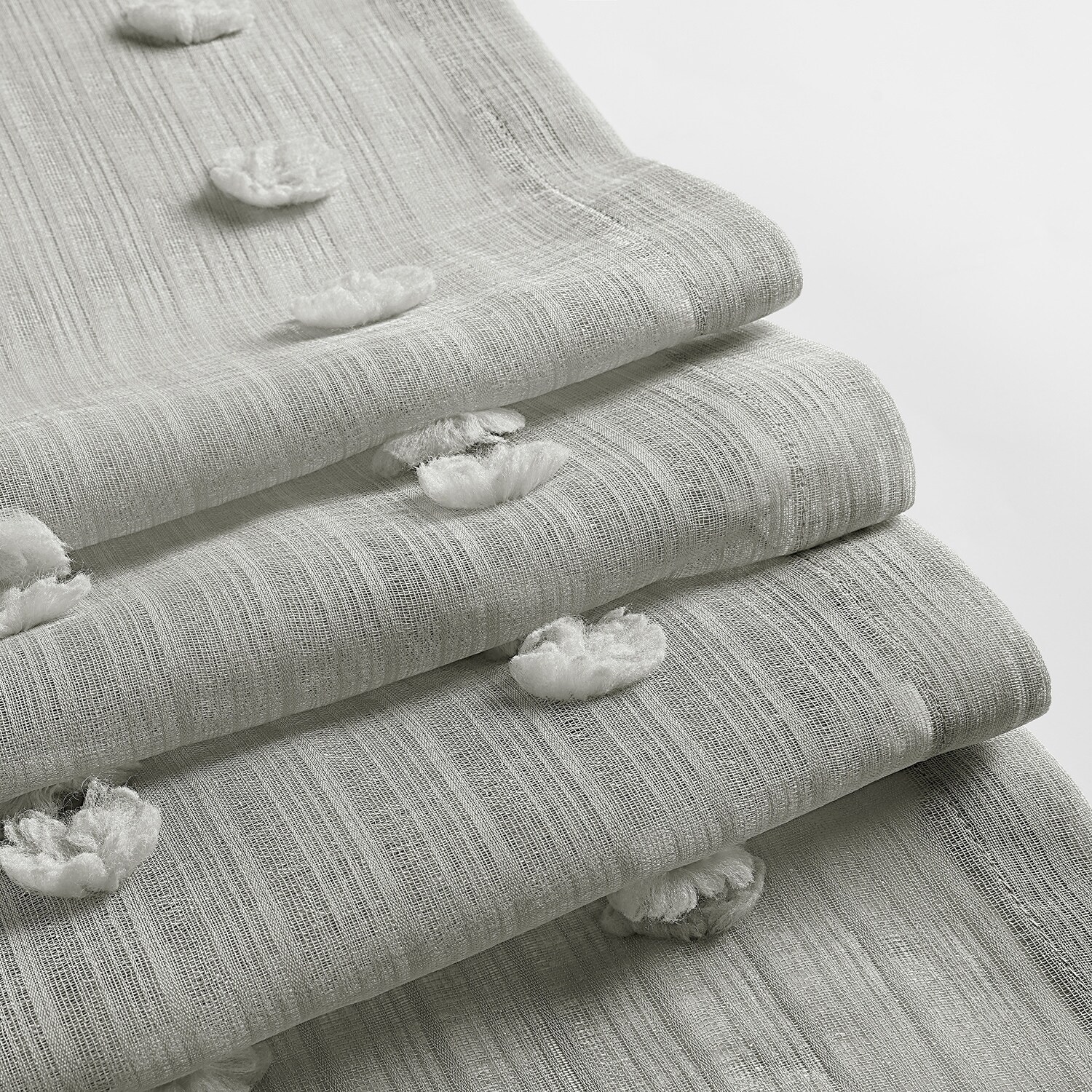 Exclusive Fabrics Strasbourg Dot Patterned Faux Linen Sheer