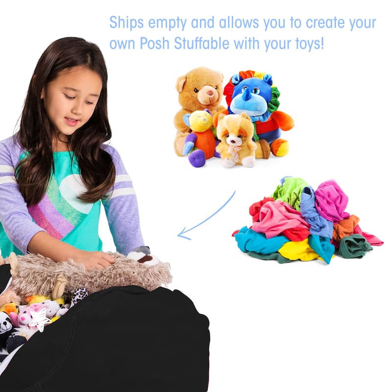 Kids' Stuffed Animal Storage Bean Bag Chair Cover or Toy Organizer
