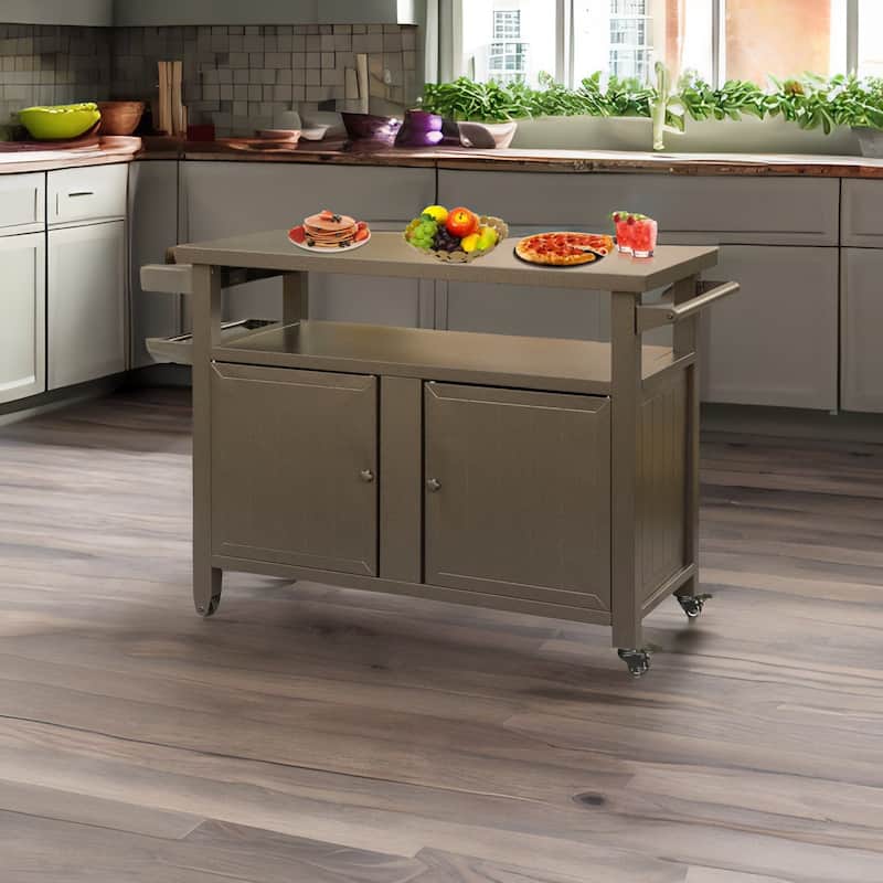 Grill Carts Outdoor Storage Cabinet with Wheels,Kitchen Island