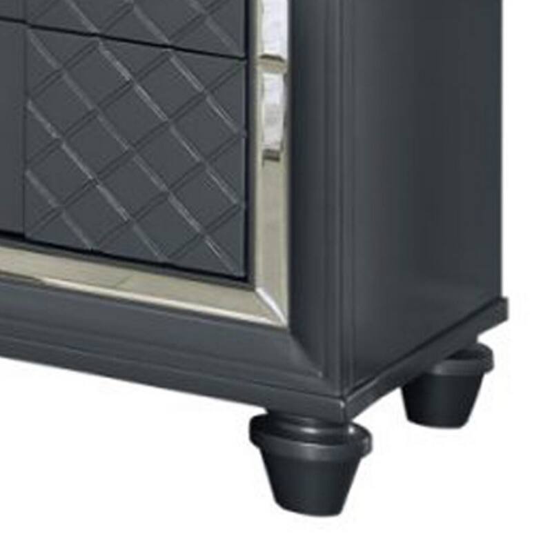 Gray 2 Drawer 18 in. W Nightstand with Sturdy Knob Pulls