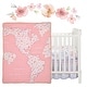 preview thumbnail 2 of 7, Lambs & Ivy Girls Rule the World Pink Floral 4-Piece Baby Crib Bedding Set