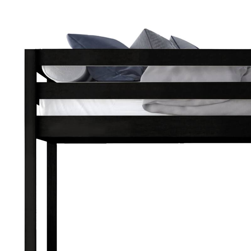 CraftPorch Modern Twin Over Twin Size Wooden Bunk Bed