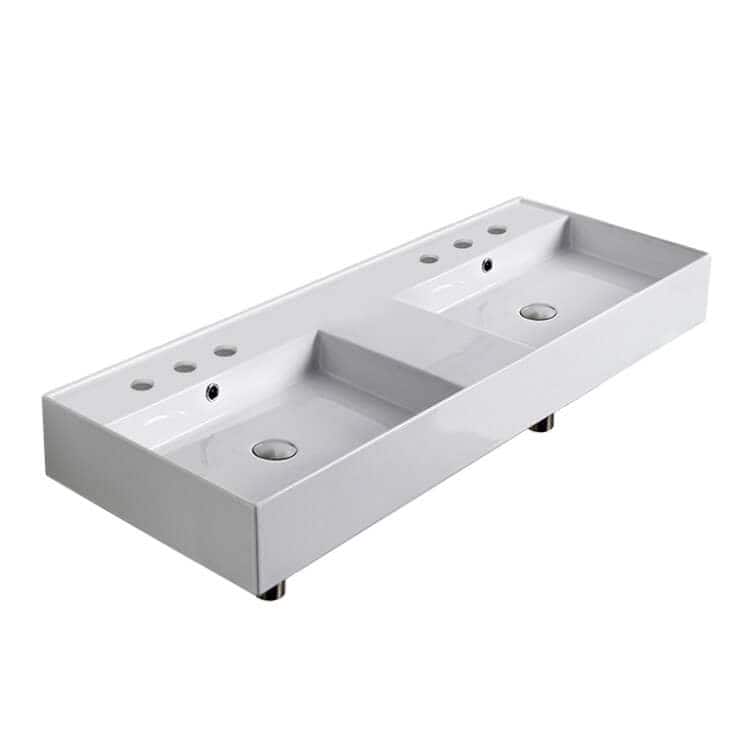 Nameeks Scarabeo 5143-Six Hole Teorema 2.0 47-13/16" Rectangular - White