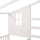preview thumbnail 8 of 8, L Structure 2 Twin Wood House Bed with Fence & Slatted Frame,White