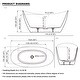 preview thumbnail 6 of 26, Freestanding Soaking Bathtub,100% Pure Virgin Acrylic with Drain And Groove Overflow,Glossy White