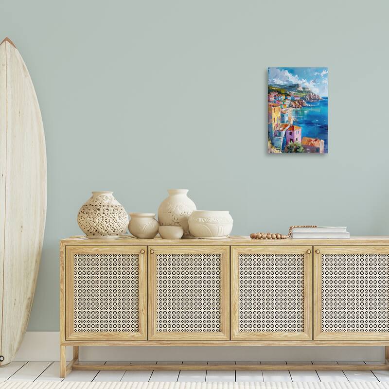 Stupell View Over Coastal Town Canvas Wall Art Design By LSR Design Studio