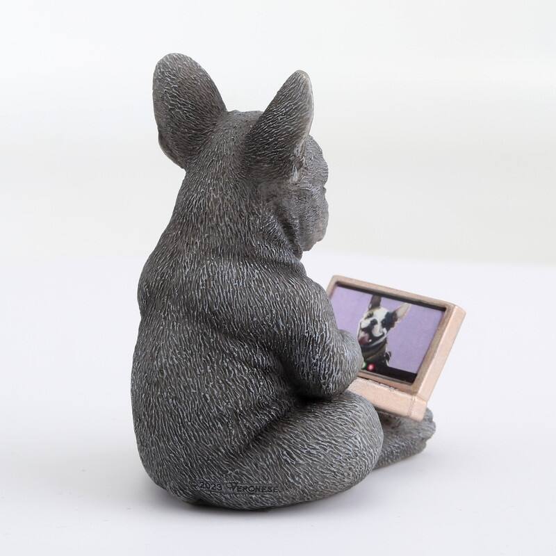 2.95 inches Height Polyresin French Bulldog Chat Room Menace Multicolor Finish Figurine