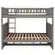 preview thumbnail 8 of 29, Full Bunk Bed with Twin Trundle & Guardrails - Pine Wood Construction
