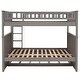 preview thumbnail 10 of 16, Full Over Full Bunk Bed with Twin Size Trundle, Grey