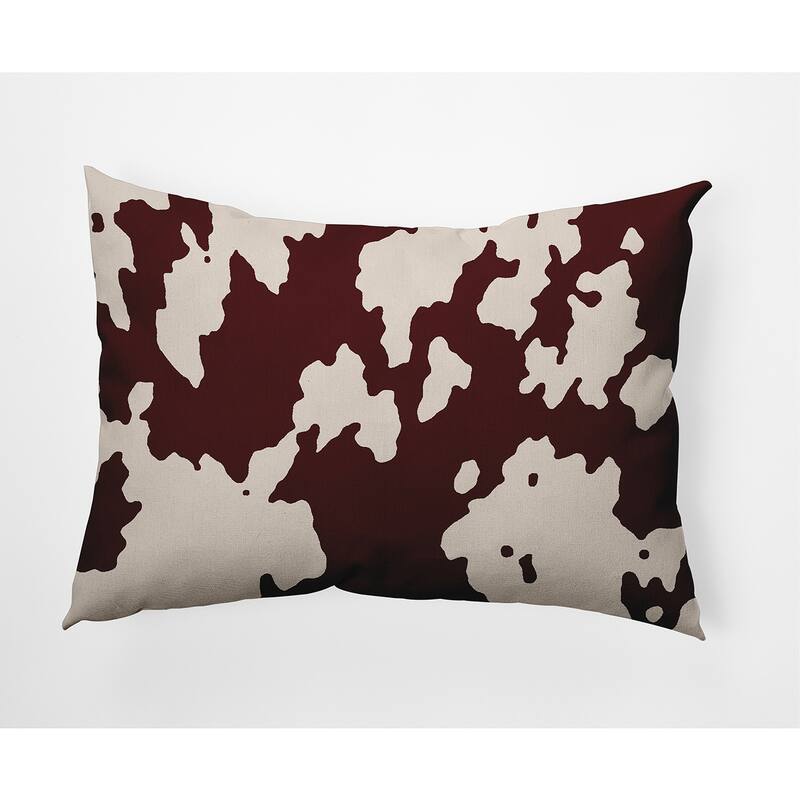 Moo Print Indoor/Outdoor Throw Pillow - 14" x 20" - Pomegranate