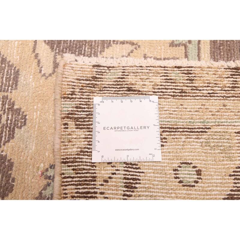 ECARPETGALLERY Hand-knotted Antalya Vintage Beige Wool Rug - 7'1 x 10'5