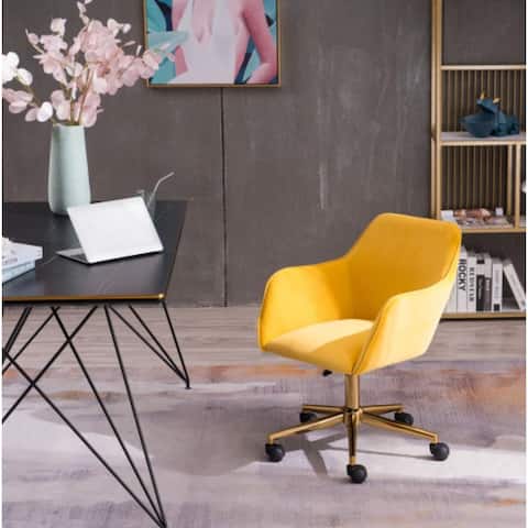 Velvet adjustable height chair in Yellow