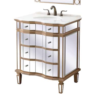30" Mirrored Asselin Bathroom Sink Vanity