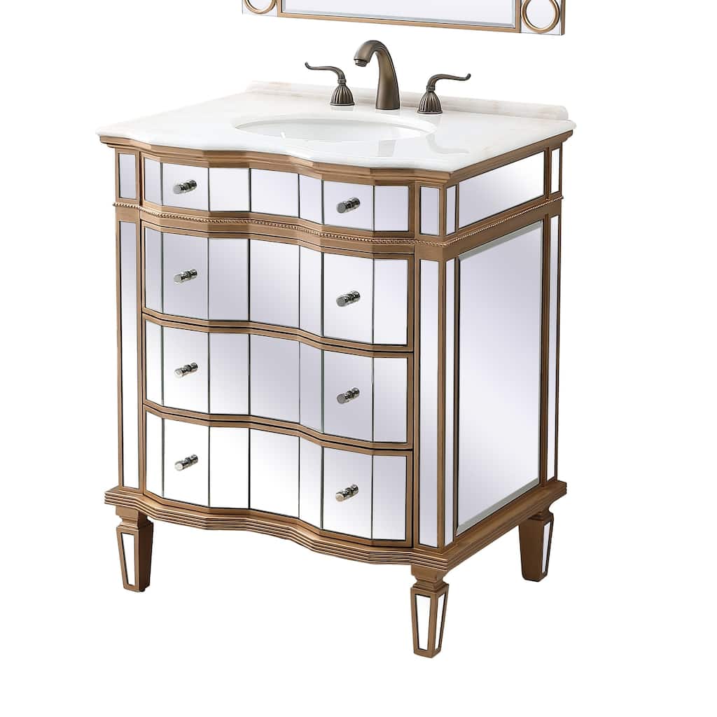 30" Mirrored Asselin Bathroom Sink Vanity