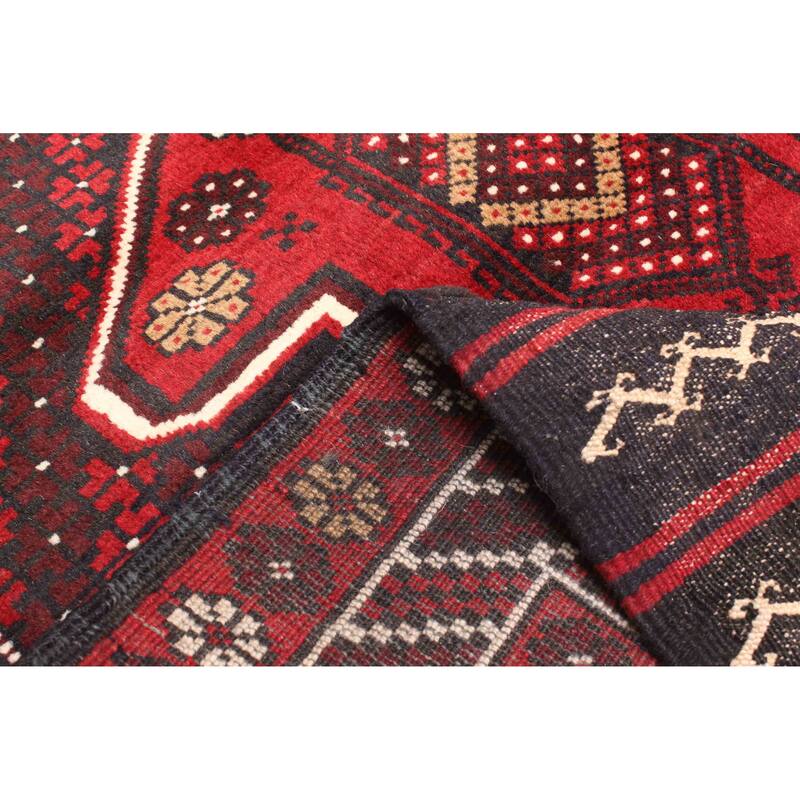 ECARPETGALLERY Hand-knotted Teimani Red Wool Rug - 3'3 x 5'0