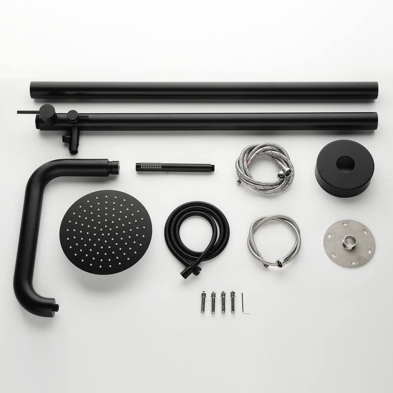 81"H Stainless Steel Freestanding Outdoor Shower with Handheld Shower