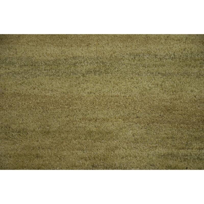 Hand Knotted Oriental 100% Wool Carpet Modern Solid Green Gabbeh Area Rug - 3' 3'' X 2' 2''