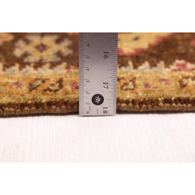 ECARPETGALLERY Hand-knotted Finest Agra Jaipur Dark Brown Wool Rug - 2'6 x 8'1