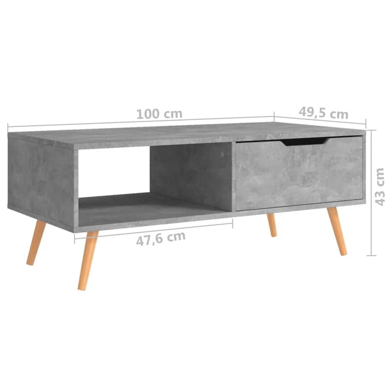 vidaXL Coffee Table End Table Living Room Accent Sofa Table Engineered Wood - 39.4" x 19.5" x 16.9"