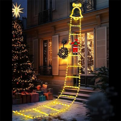 11FT Santa Claus Ladder Lights, Christmas Lights, Outdoor Ladder Lights