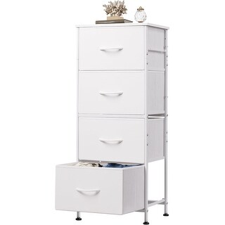 4-Drawer Fabric Dresser with Steel Frame and Wood Top for Bedroom ...