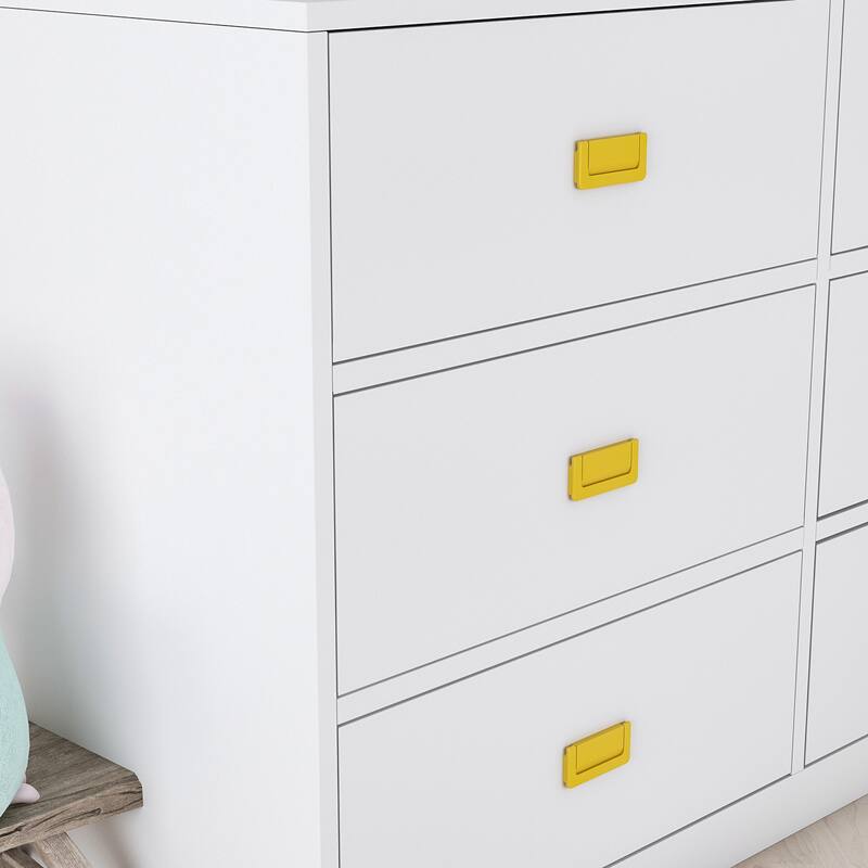 6-Drawer Dresser Change Table With Large Storage Space Chest Cabinet