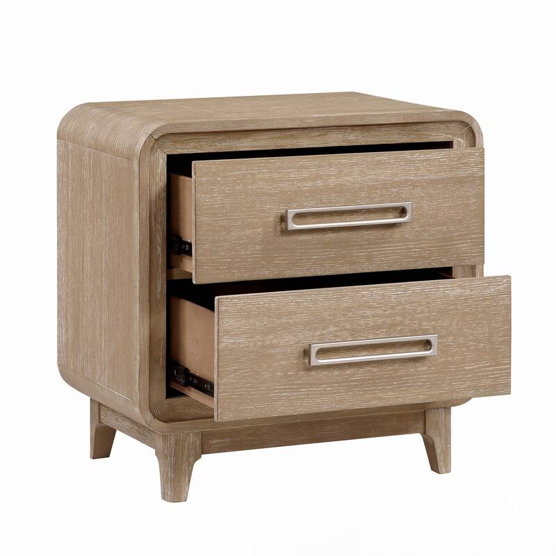 Nightstand of Storage Drawers Curved Corners 1pc