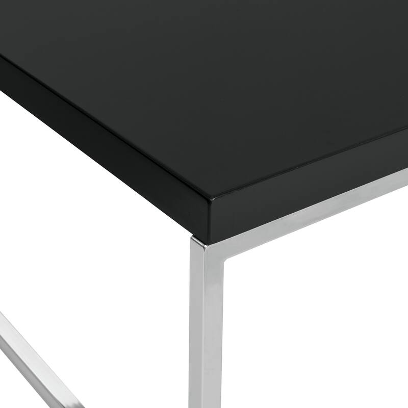 Wall Street End Table in Chrome and Black Finish