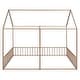 preview thumbnail 14 of 15, Metal Twin Size House Platform Kids Beds Frame, 2-in-1 Design with Guardrails, Black