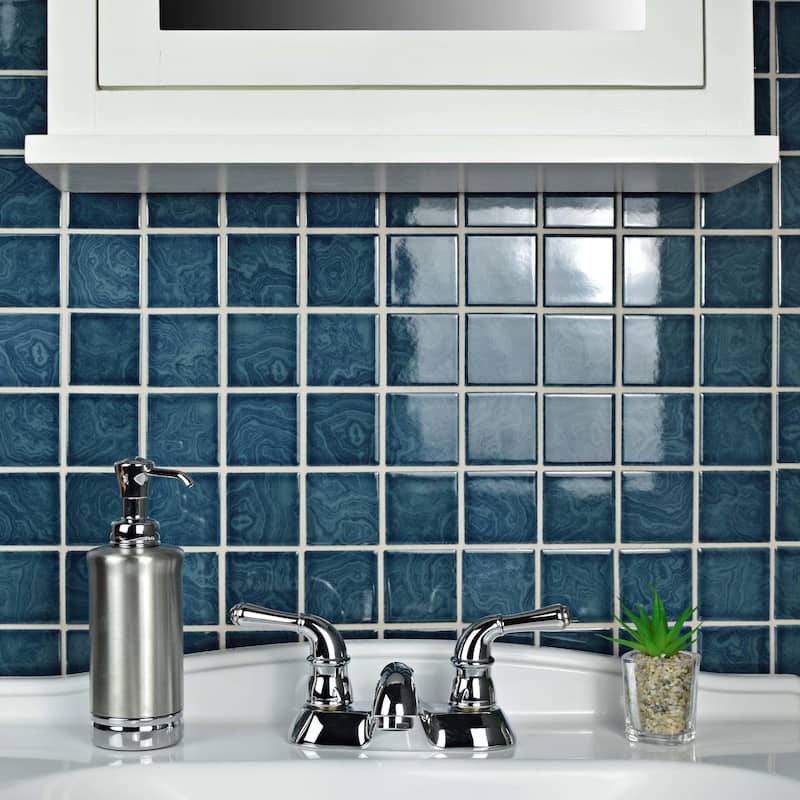 Merola Tile Resort Coral Blue 12" x 12" Porcelain Floor and Wall Tile