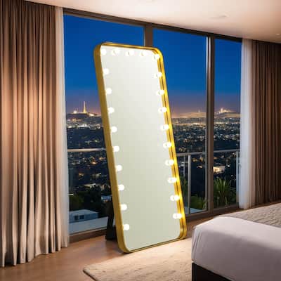 Furniture of America Agnes Glam 71-inch Full Length Mirror with LED and Bluetooth Speaker