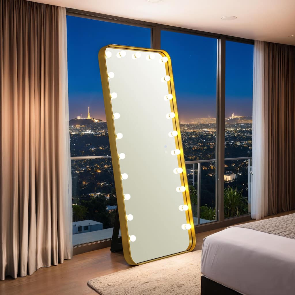 Furniture of America Agnes Glam 71-inch Full Length Mirror with LED and Bluetooth Speaker