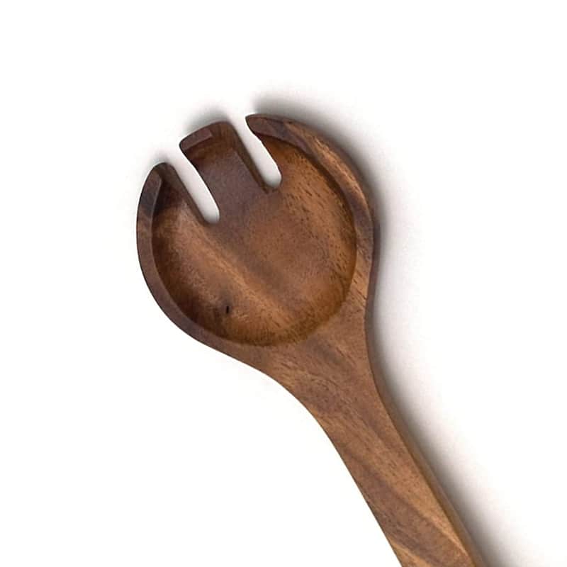 Lipper International 1186 Acacia Round Salad Severing Spoons, 13 Inch, Pair - Brown - 0.25