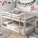 preview thumbnail 1 of 11, Twin over Twin Floor Bunk Bed,Spacious And Comfortable White