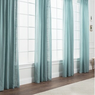 Chanasya Textured Semi-Sheer Window Curtain Panel Pair (Set of 2)