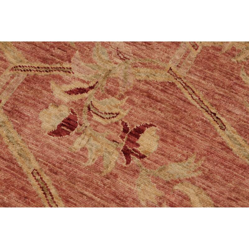 Hexagonal Trellis Floral Hand-Knotted Wool Area Rug